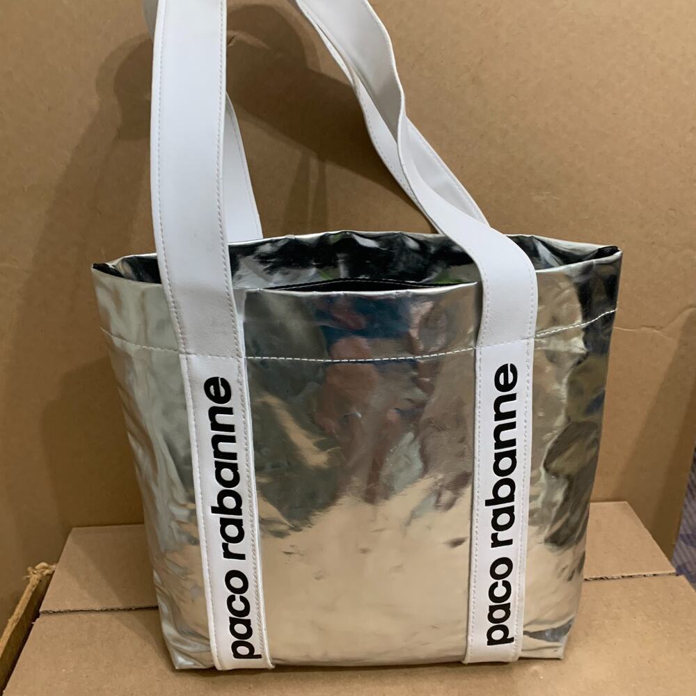PACO RABANNE X SeaTrees Colab Vintage Carbon Neutral Metallic Silver Vinyl Tote